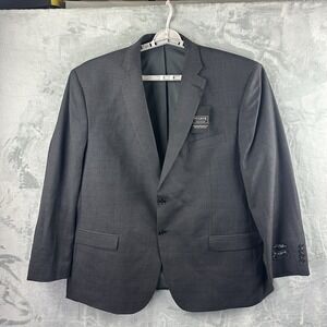 Jos A Bank Traveler Gray Suit Jacket 50R Tailored Fit Wool Stretch Jacket